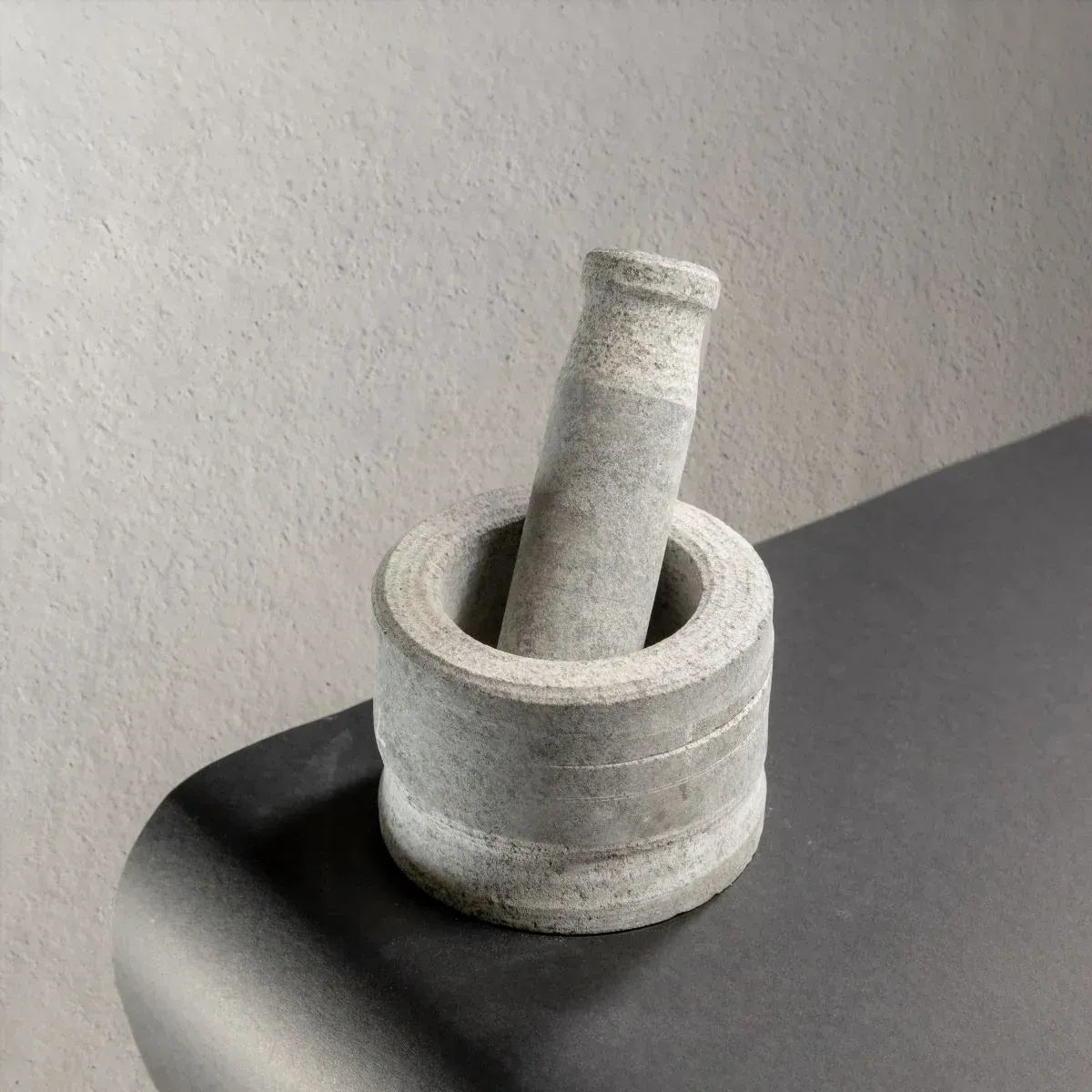 Hardstone Hand Chiseled Mortar and Pestle Traditional Kitchen Accessory Medium