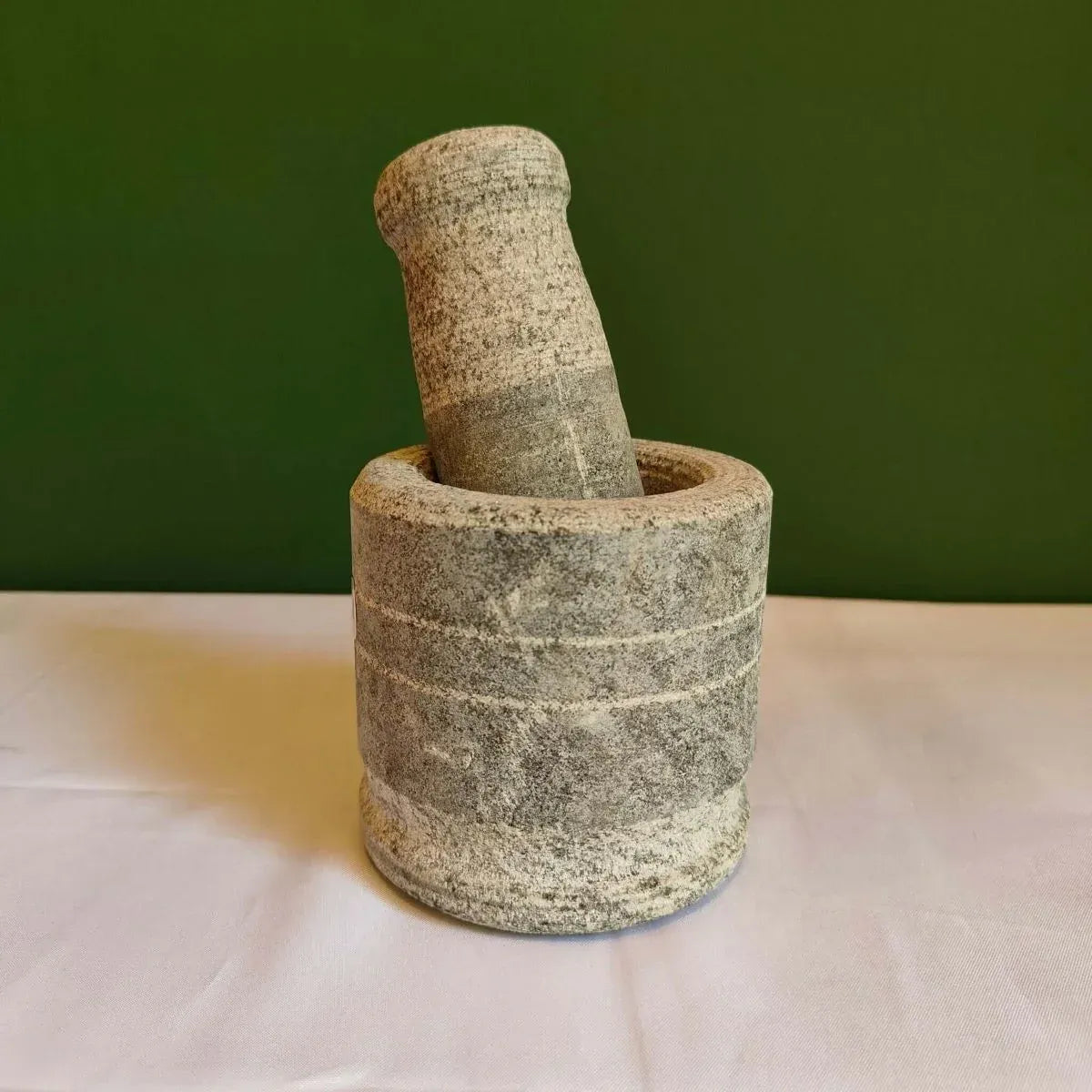 Hardstone Hand Chiseled Mortar and Pestle Traditional Kitchen Accessory Large