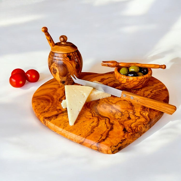 Luxury 6 - Piece Hand-Finished Natural Olive Wood Gift Set