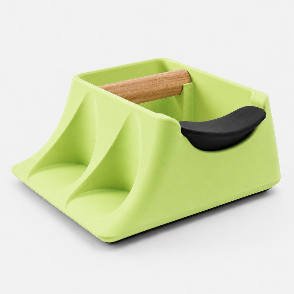 3-in-1 Espresso Knock Box, Tamping Station & Tamper Holder Matte Apple Green