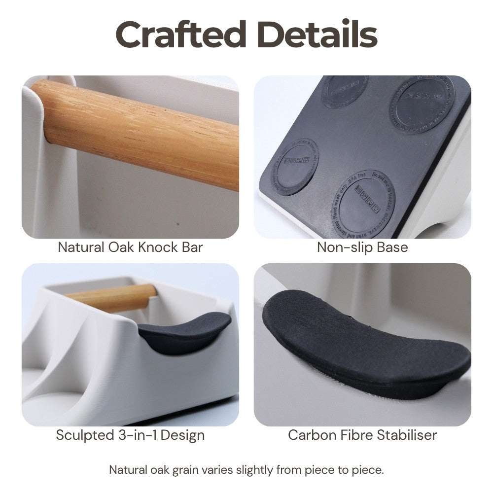 3-in-1 Espresso Knock Box, Tamping Station & Tamper Holder