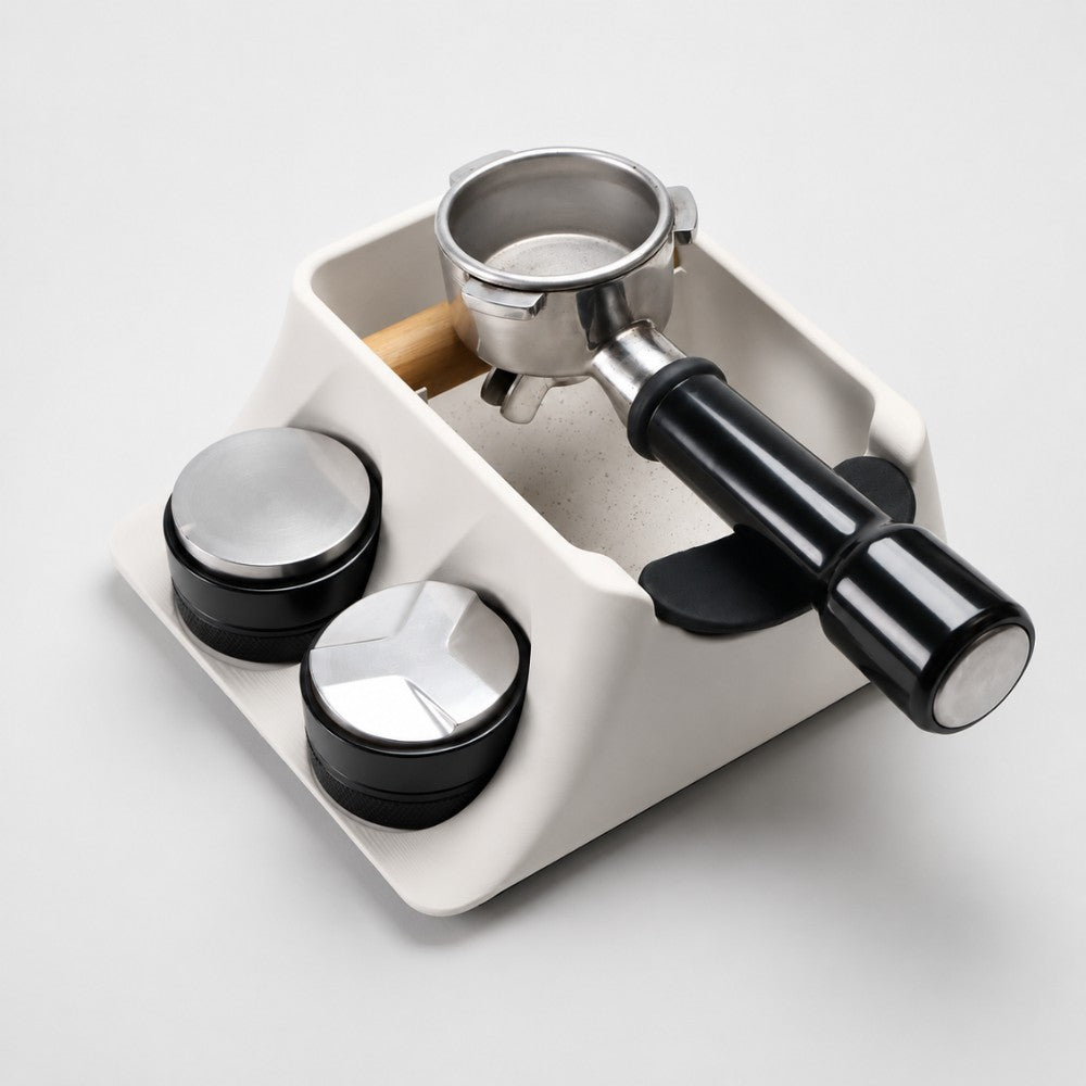 3-in-1 Espresso Knock Box, Tamping Station & Tamper Holder