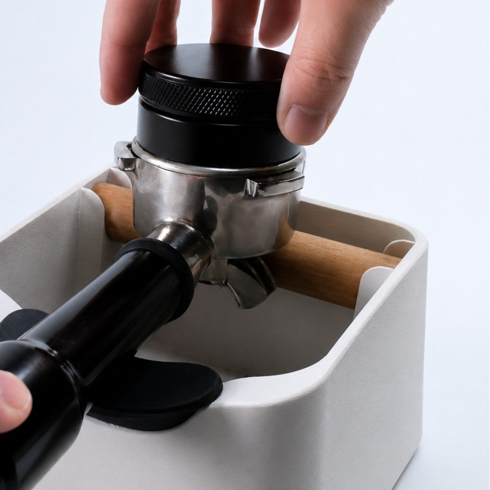 3-in-1 Espresso Knock Box, Tamping Station & Tamper Holder