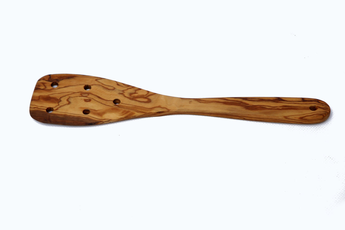 Olive Wood Spatula with Holes 30 cm