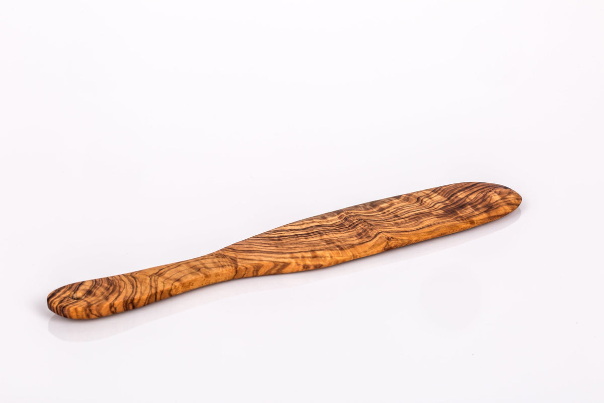 Olive Wood Handcrafted Curved Tip Wooden Icing Cake Frosting Spatula