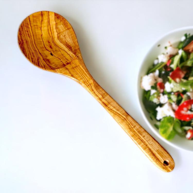 Olive Wood Kitchen Utensil Set | Rice Spoon, Spoon, Spatula, Fork & Slotted Spatula Spoon
