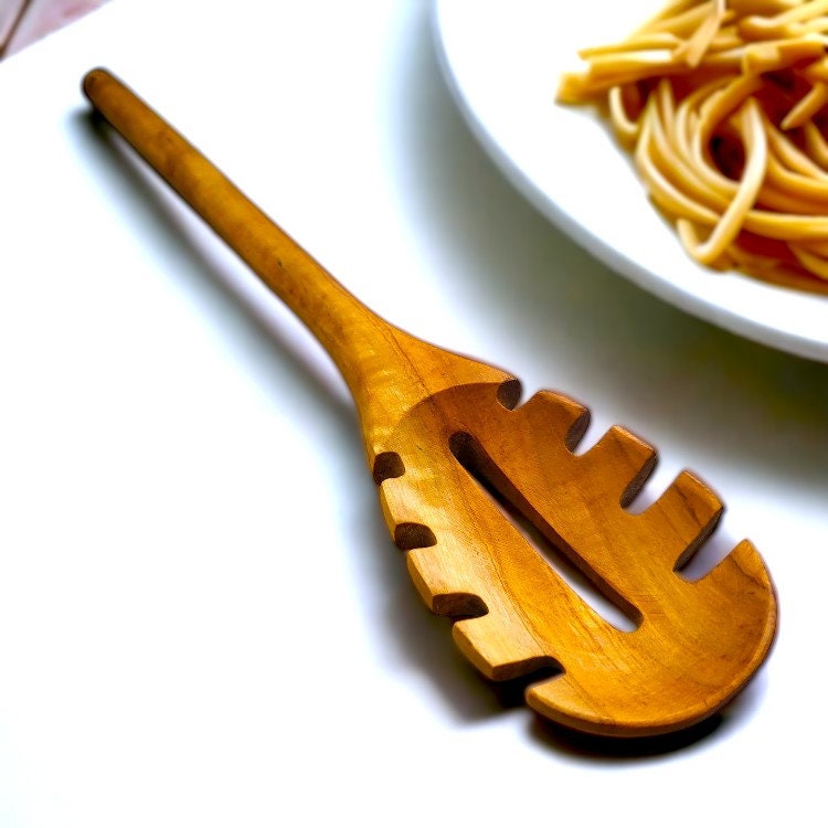 Olive Wood Pasta Fork with Hole