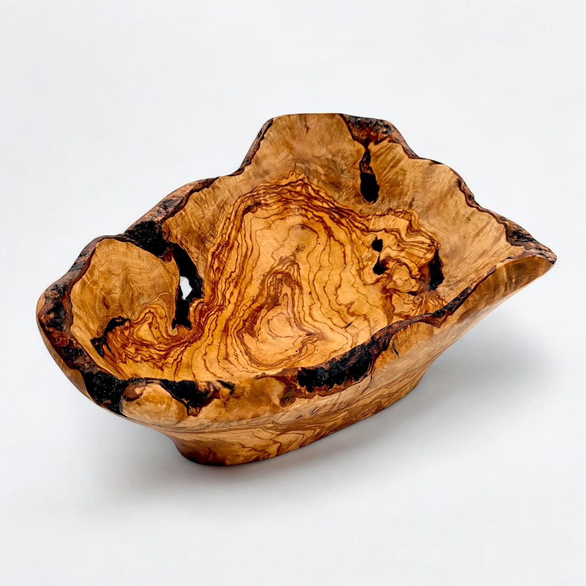 Hand-Carved Olive Wood Fruit Basket | Centrepiece | 45×30×15 cm