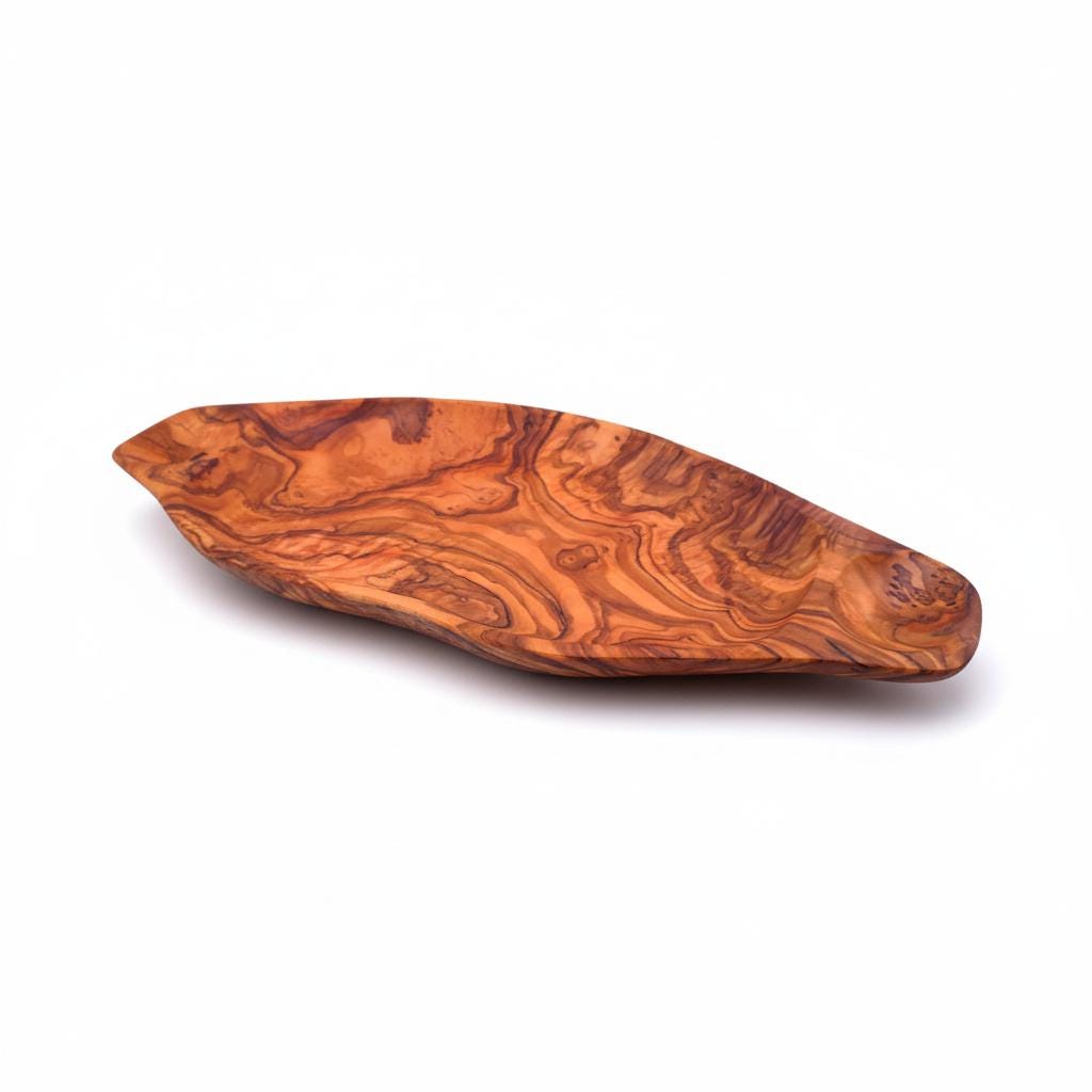 Handcrafted Olive Wood Serving Board | Rustic Live Edge Serving Platter Cheese Tray