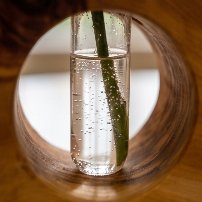Rustic Olive Wood Propagation Vase | Desktop Plant Tube Vase