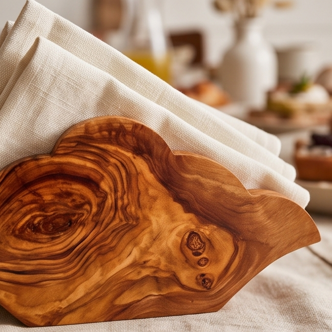 Handcrafted Olive Wood Napkin & Paper Holders | 5 Distinctive Styles