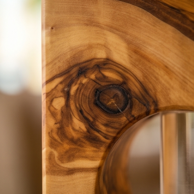 Rustic Olive Wood Propagation Vase | Desktop Plant Tube Vase