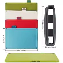 4-Piece Non-Slip Coloured Cutting Board Set – Includes Index Boards with Stand for Organized and Hygienic Food Prep