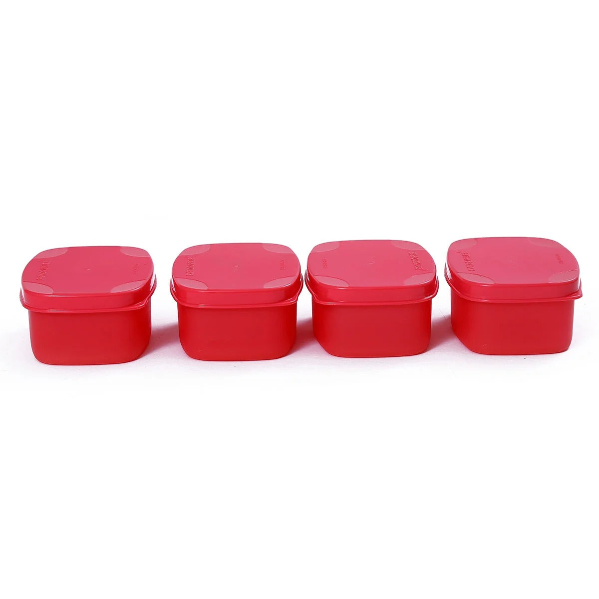 Cute Plastic Container Set of 4 Red