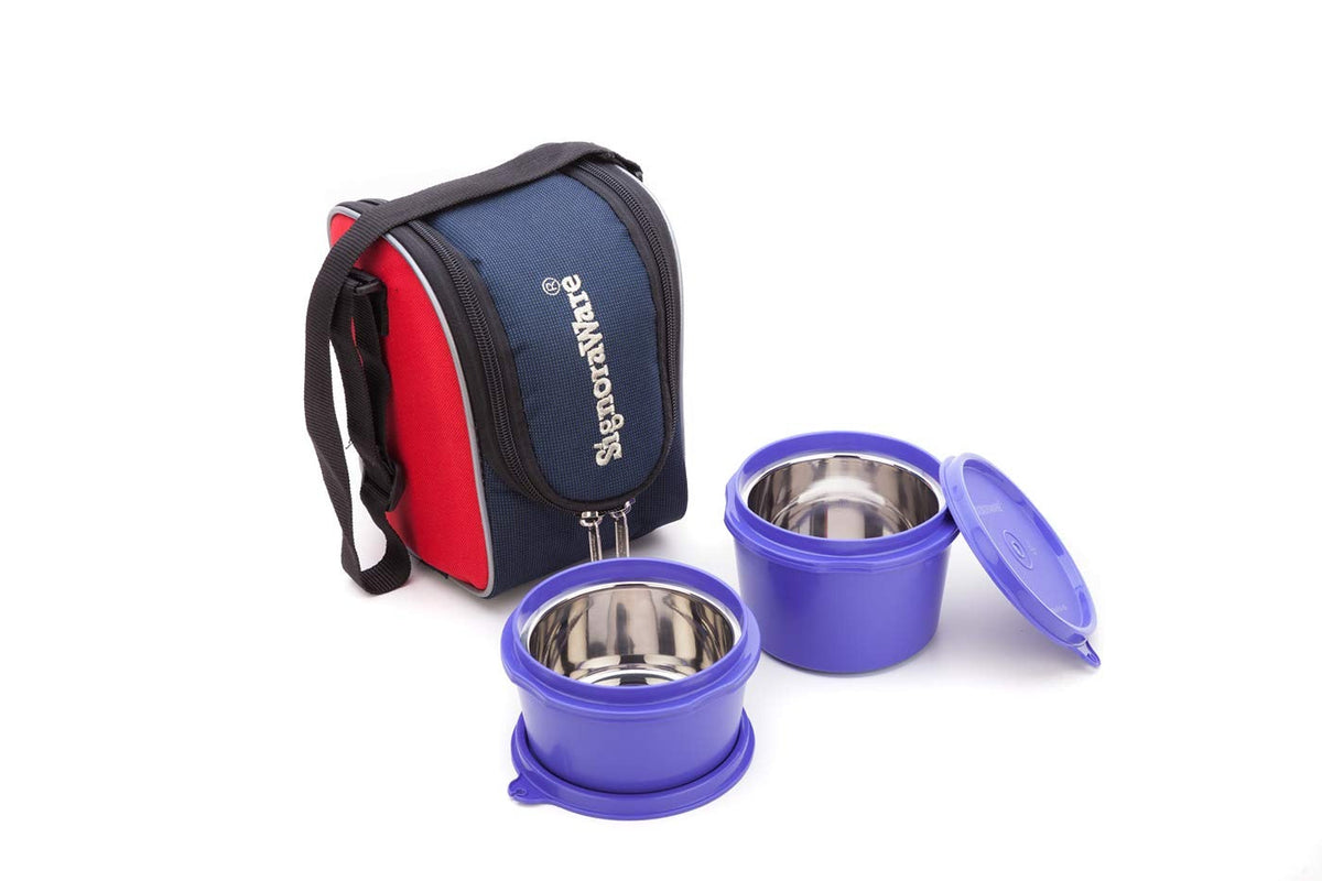 2 Tier Steel Lunch Box - Violet