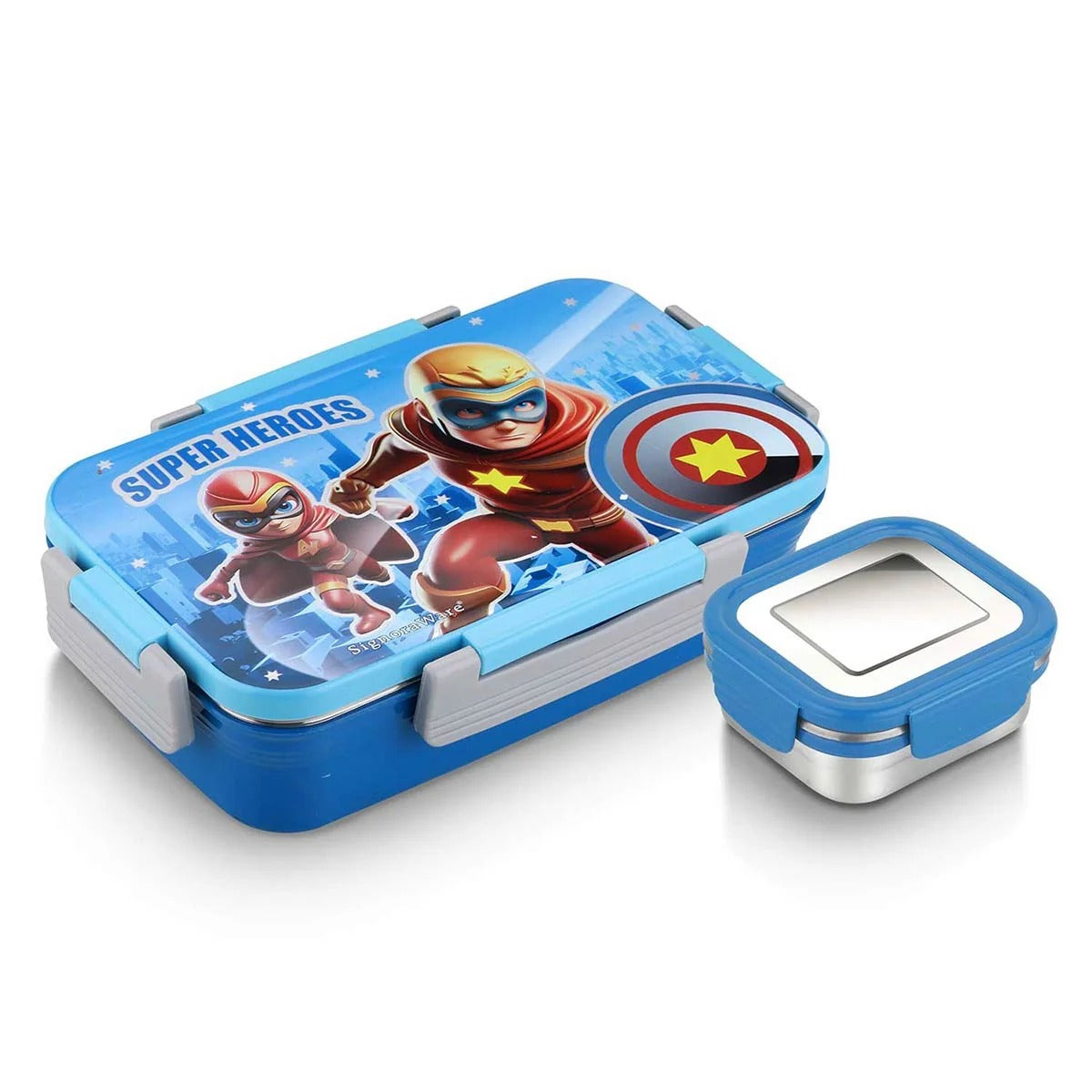 Signoraware Nugget Steel Lunch Box Designer Blue