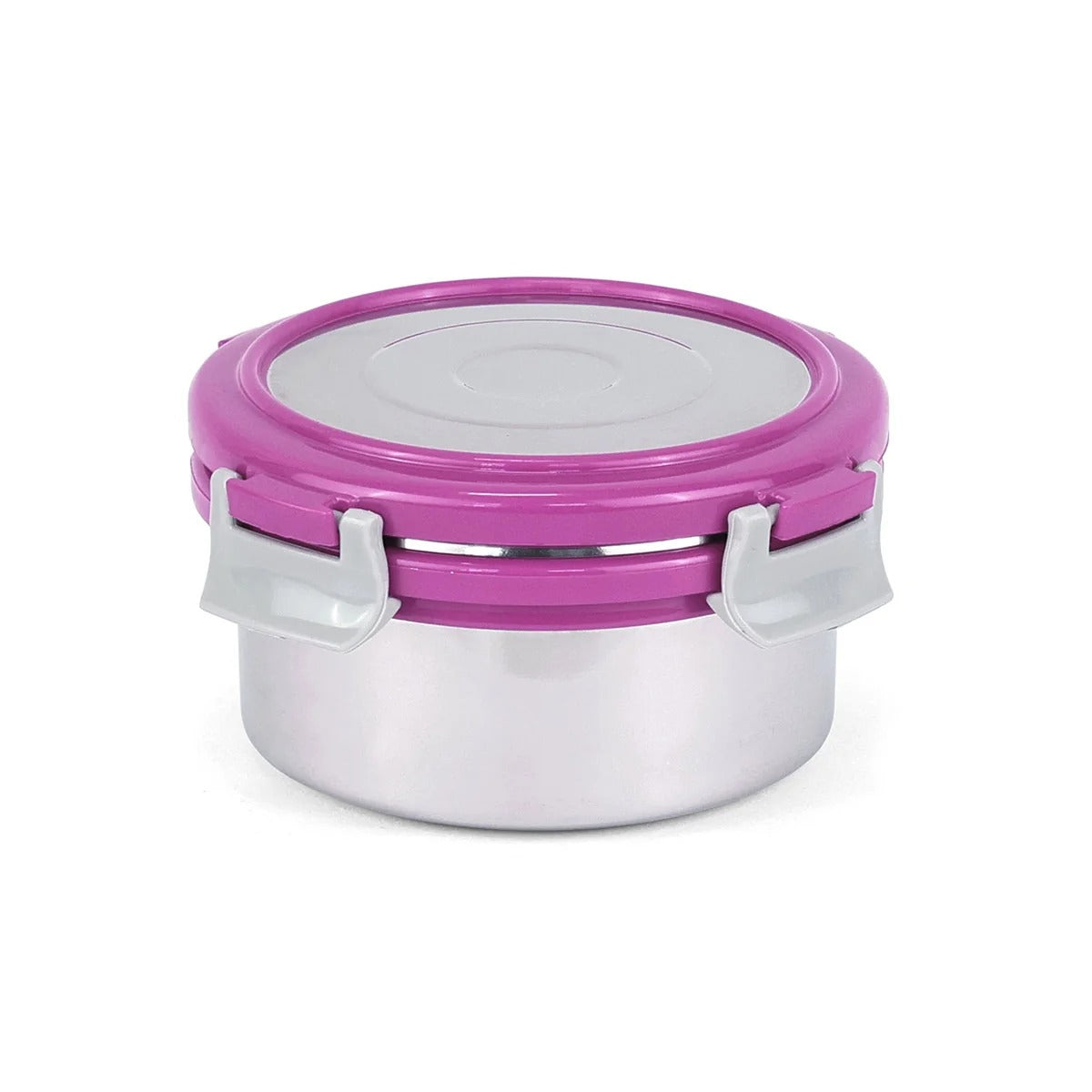 Steel Round Container with Steel Lid 350 ml E Magenta