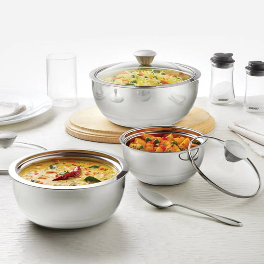 Stainless Steel Casserole Bowls Set of 3