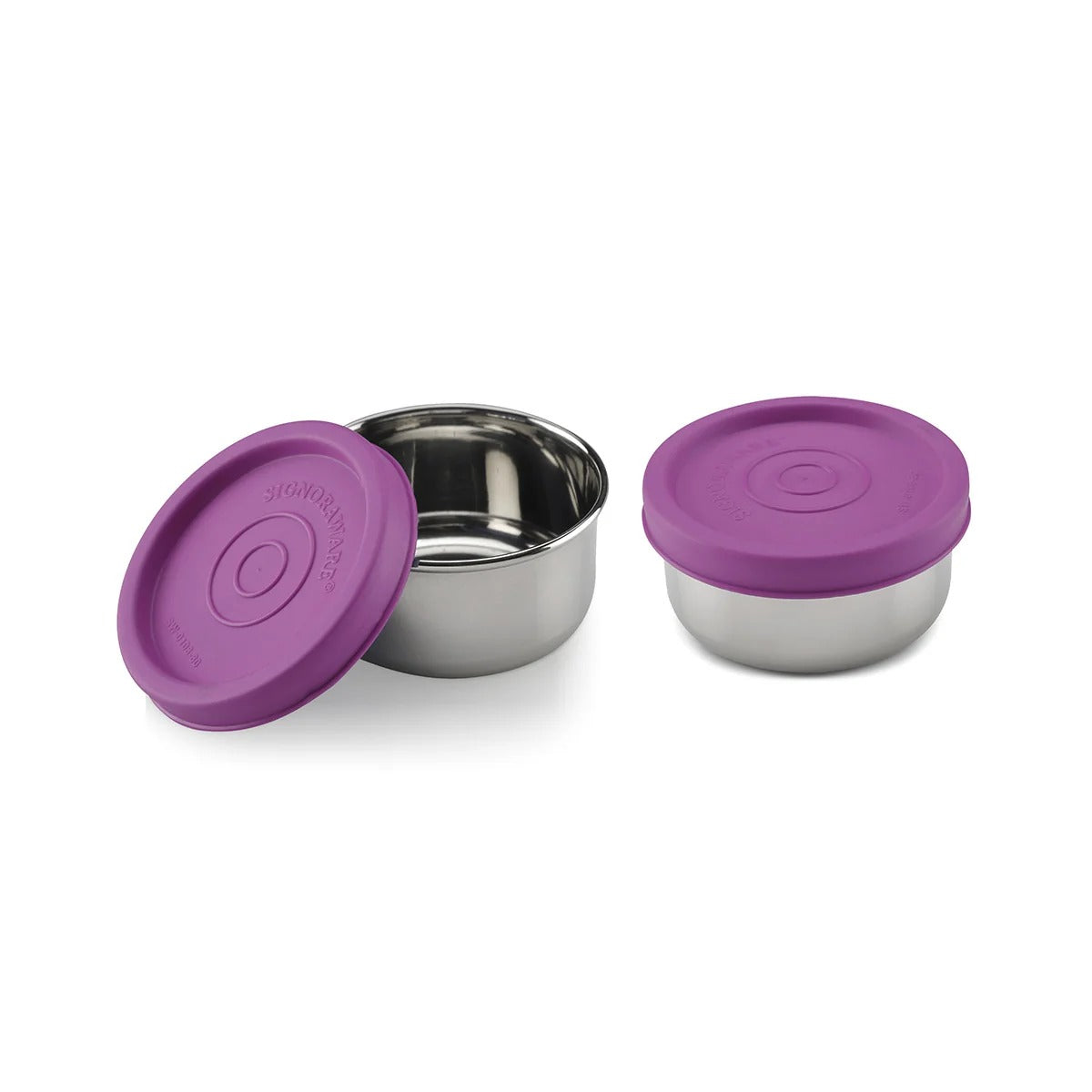 Round Steel Small Container Set of 2 Emagenta