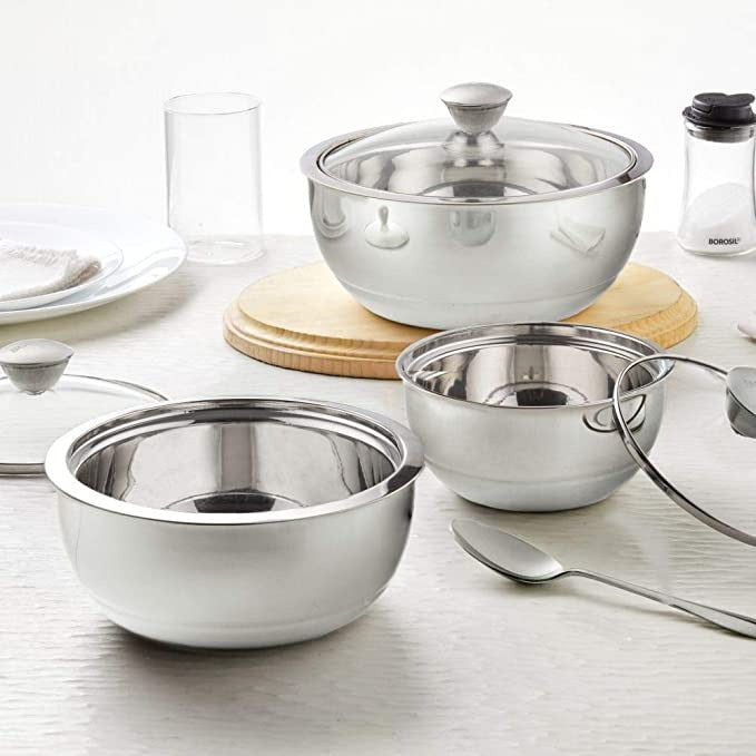 Stainless Steel Casserole Bowls Set of 3