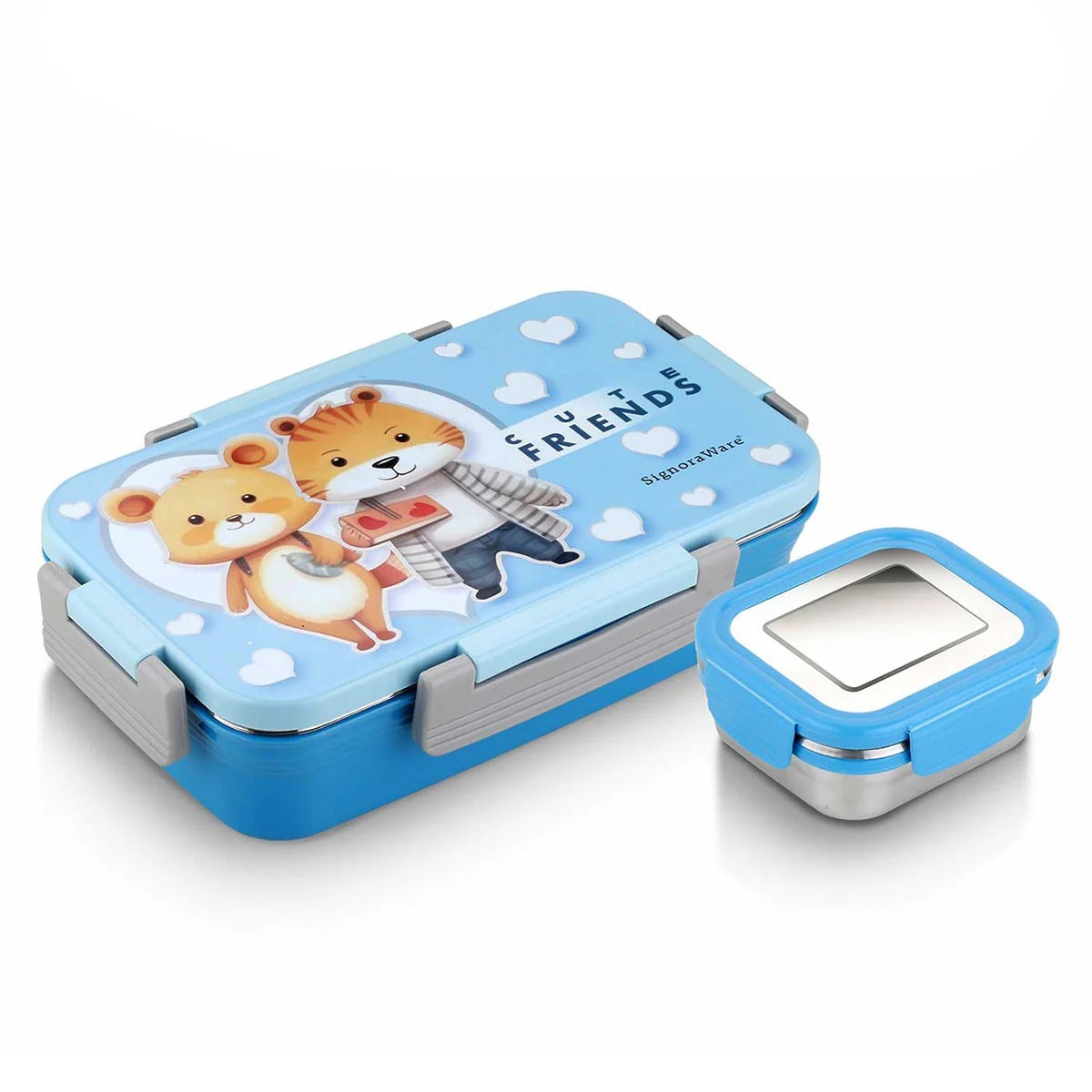 Signoraware Nugget Steel Lunch Box Designer Sky Blue
