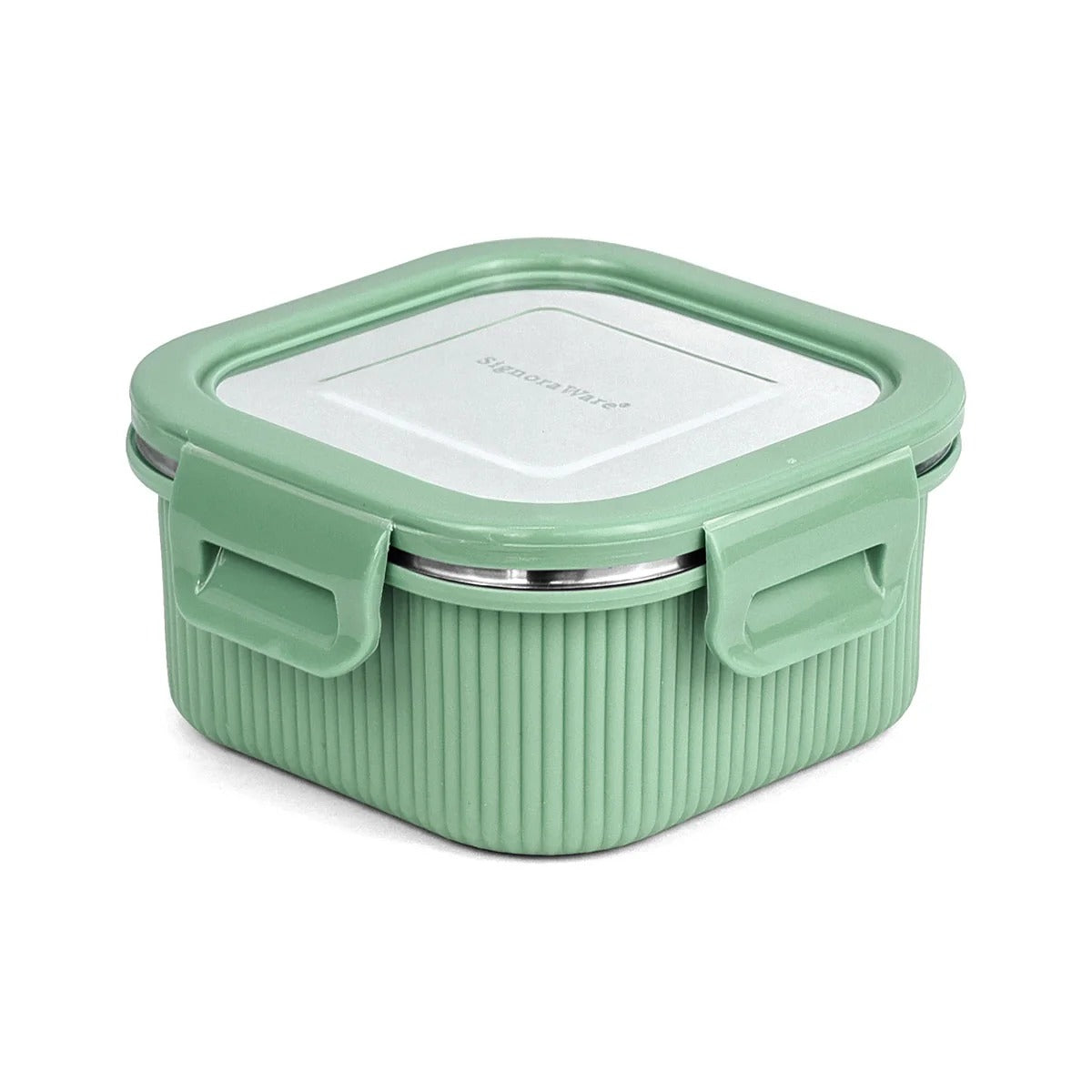 Microsafe Square Steel Container 400 ml E Green