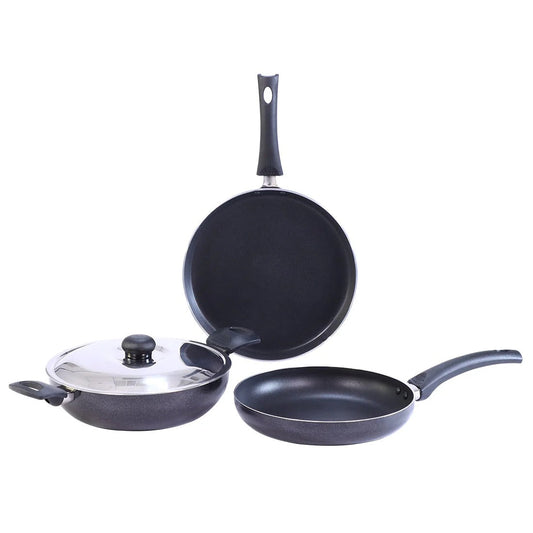Plus 4 Piece Non Stick Cookware Set Black