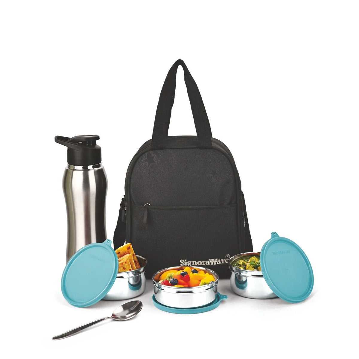 Big Steel Lunch Box with Sipper Eblue