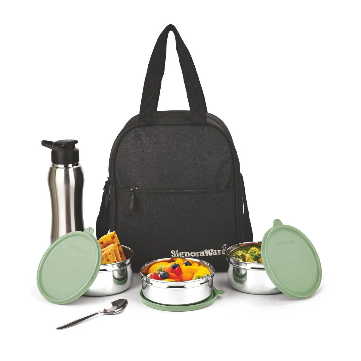Big Steel Lunch Box with Sipper Egreen