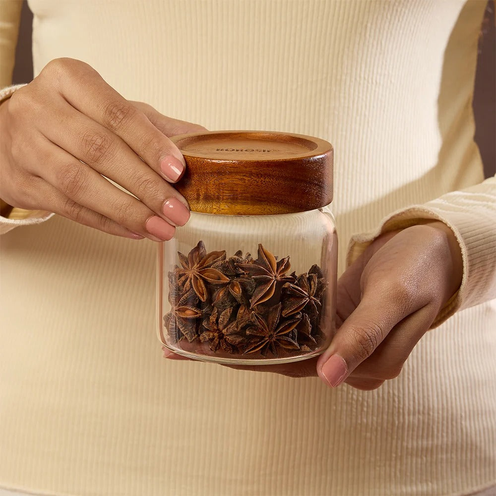 Glass Jar with Acacia Lid 300 ml