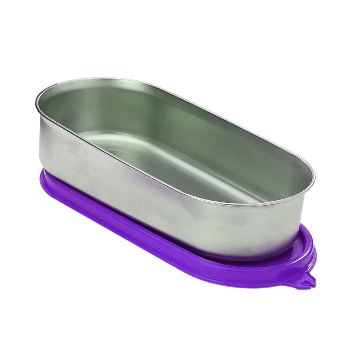 Signoraware Flat Container Oval Steel 650ml Violet