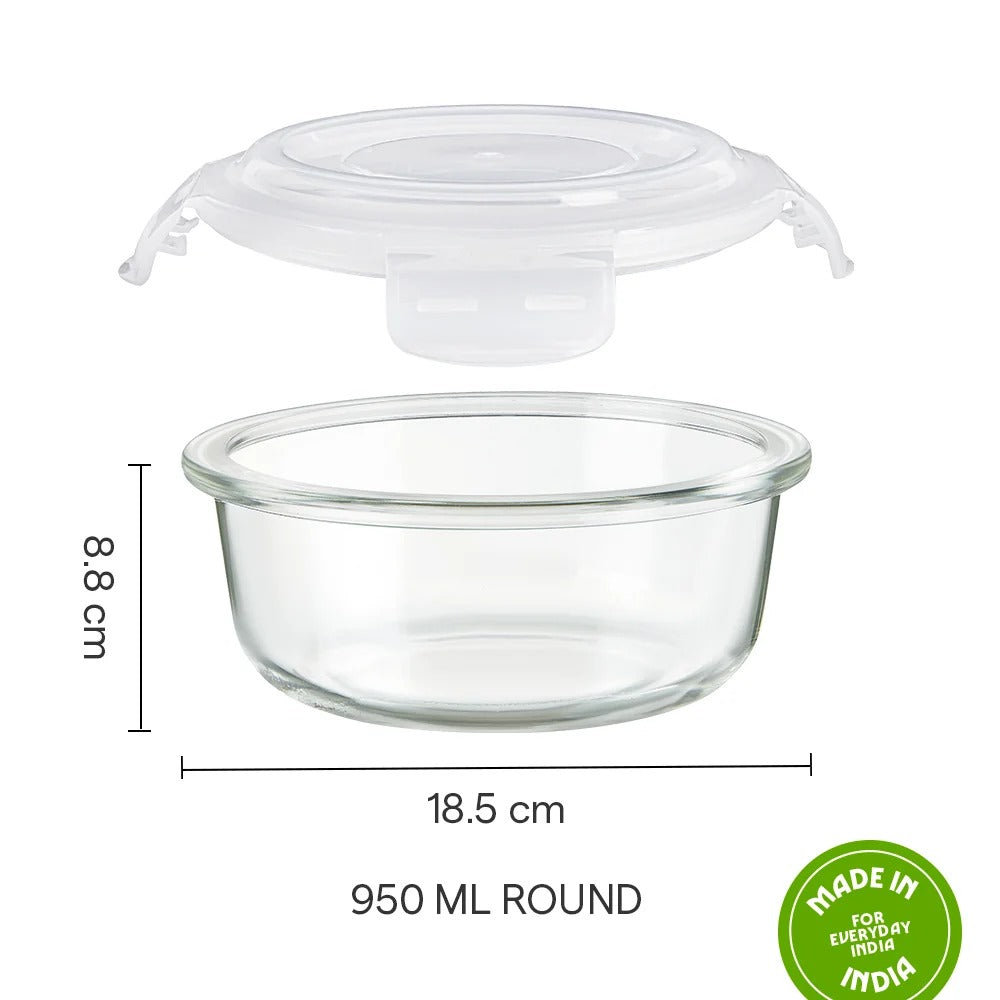Round Glass Container 950 ml
