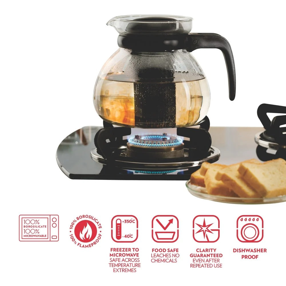 Glass Kettle Tea Coffee Teapot with Infuser 1L