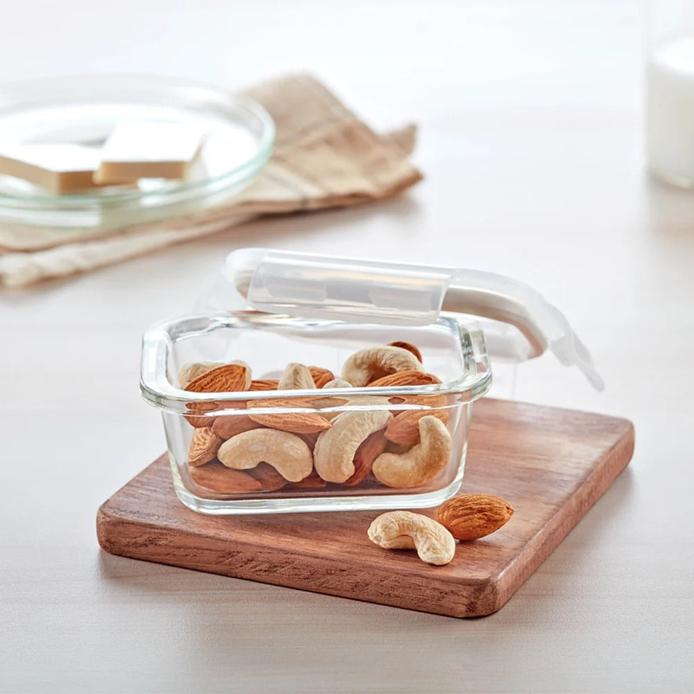 Borosil Klip N Store Rectangular Glass Container 120 ml