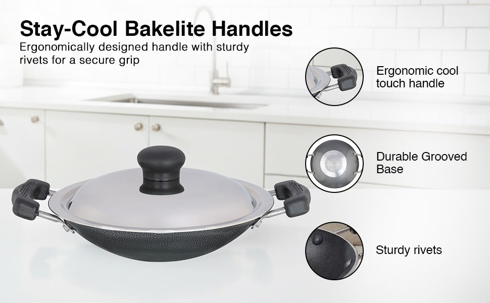 Non Stick Deep Appachetty with Lid 20 cm 1L