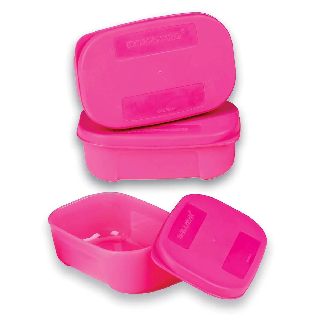 Plastic Container 140 ml Set of 3 Pink