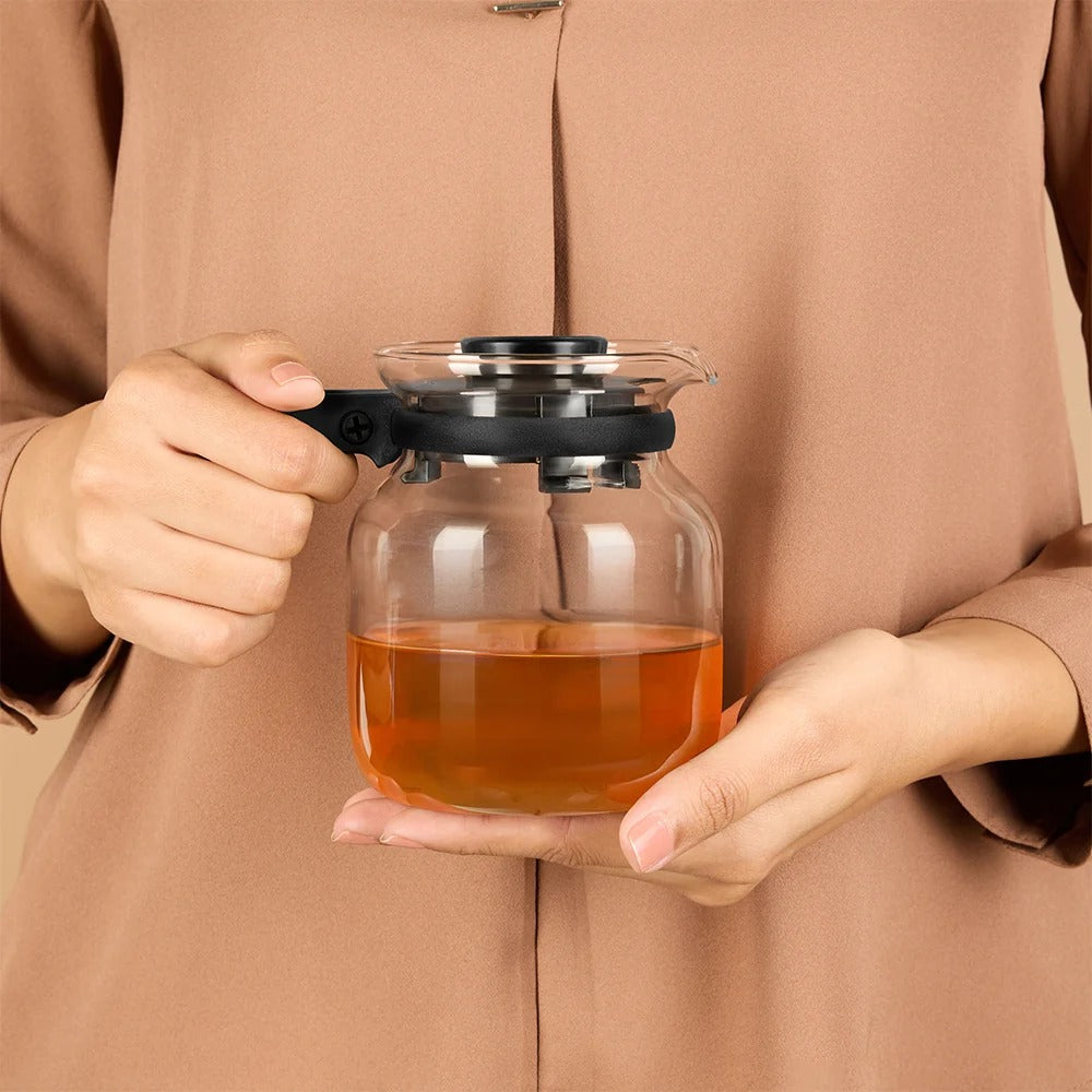 Glass Kettle Tea Coffee Teapot Carafe 650 ml - Design 2