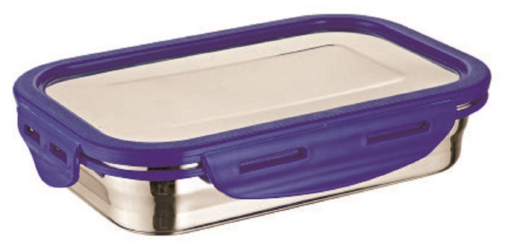 Microsafe Steel Rectangular Container 800 ml with Steel Lid Violet