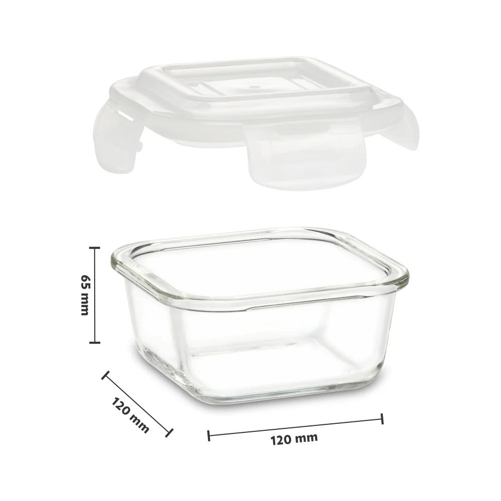 Square Glass Container 320 ml ( Set of 2 )