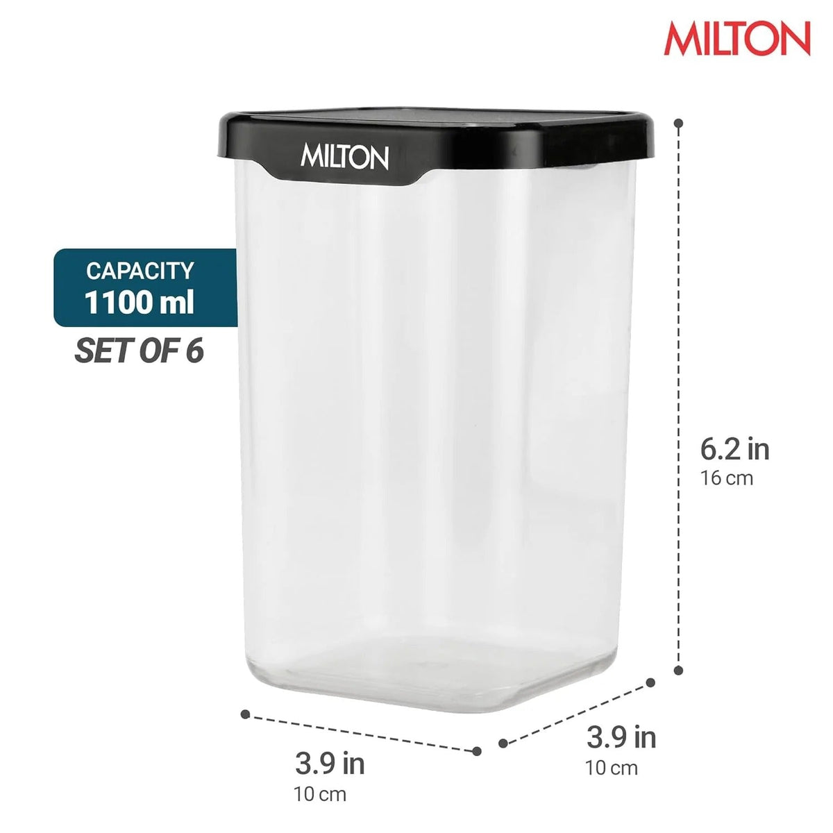 Square Containers Kitchen Storage Set of 6
