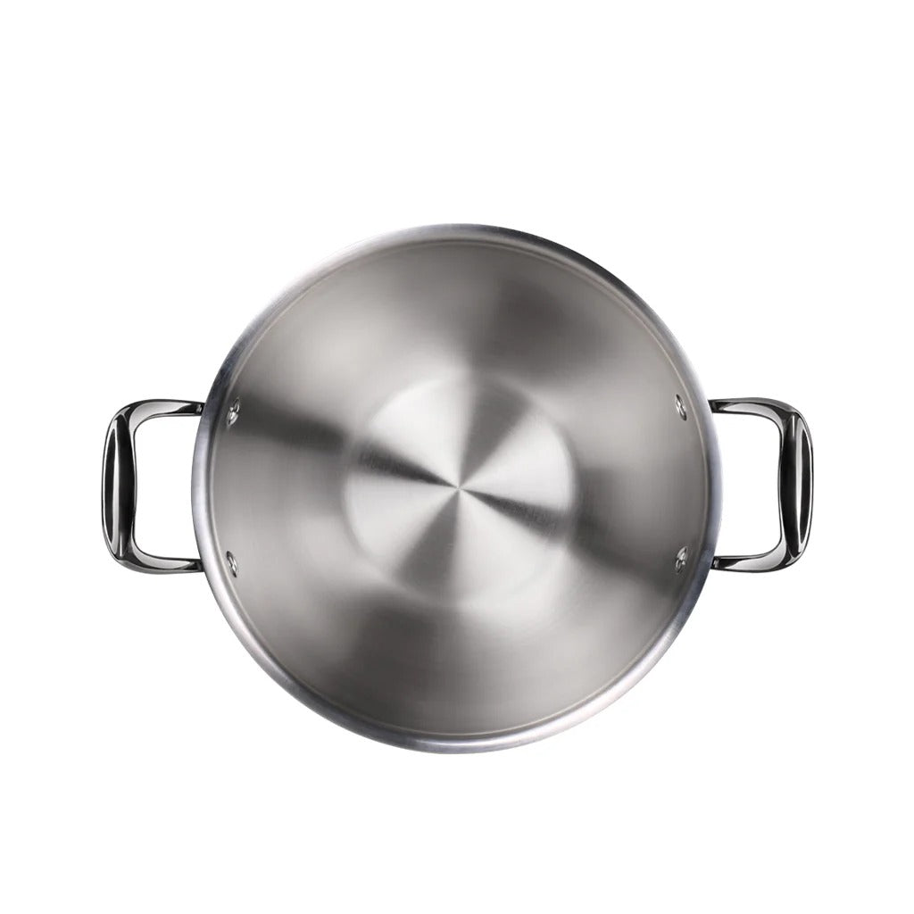 Triply Stainless Steel Kadhai with Lid