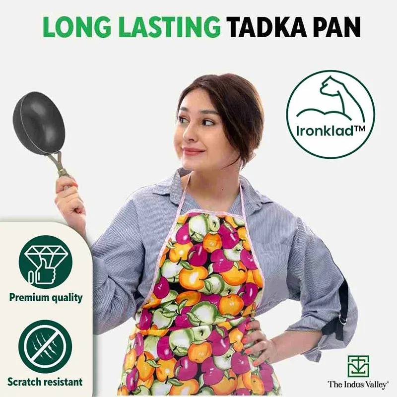 Iron Tadka Pan with Wood Handle