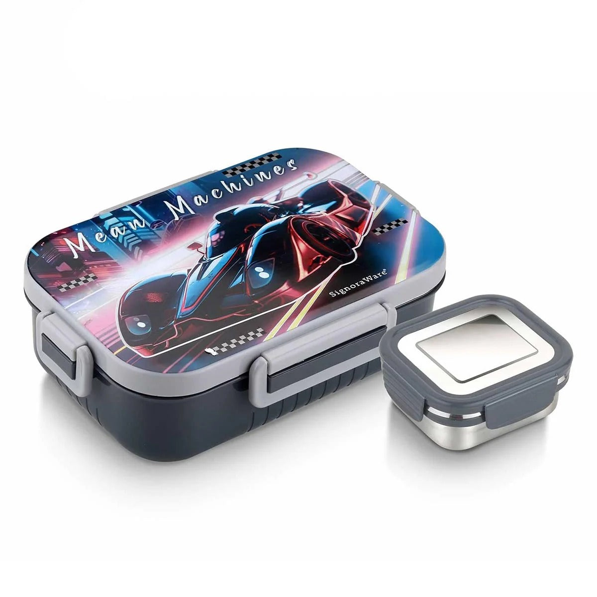 Steel Lunch Box Designer - Design 2 Black