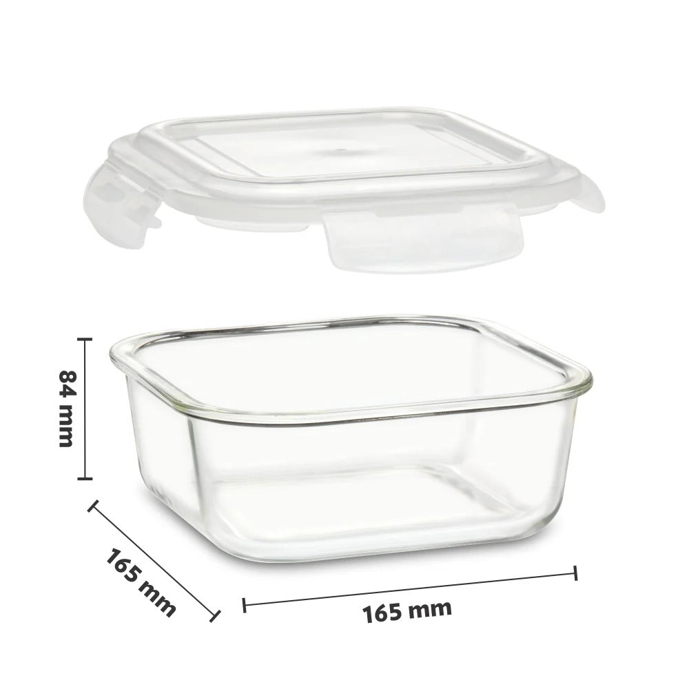 Square Glass Container Set of 3 (320 ml + 520 ml + 800 ml)