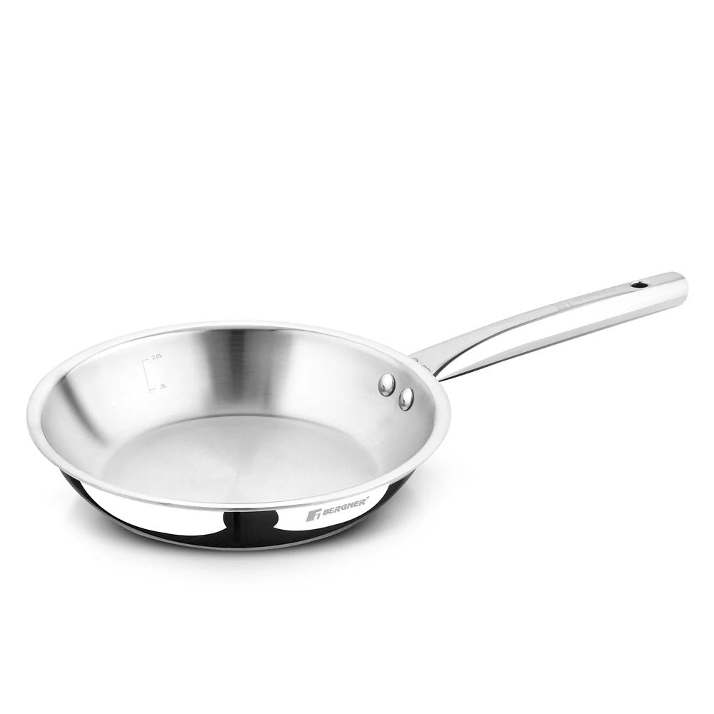 Tri-Ply Stainless Steel Fry Pan Induction Bottom