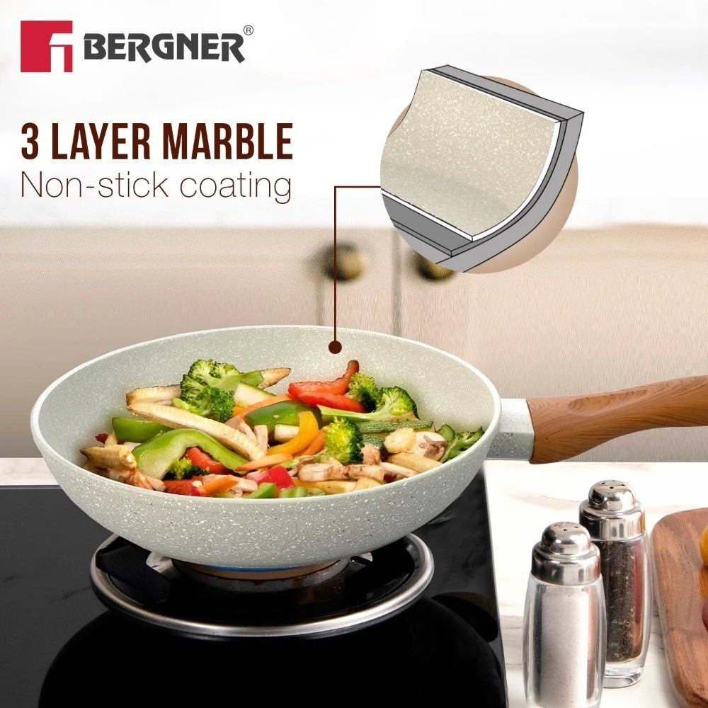 Ivory Black Granite 24 cm Non-Stick Fry Pan Forged Aluminium Induction