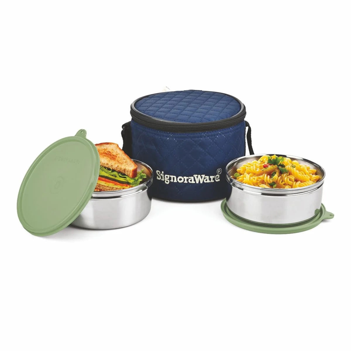 Big Meal Steel Lunch Box 2 Containers Egreen