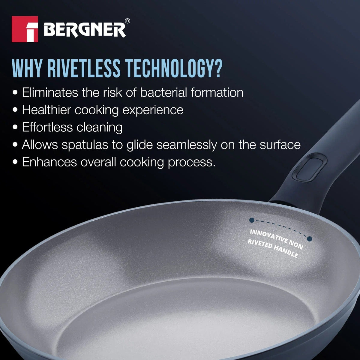 Bergner Jade 24cm Ceramic Non-Stick Fry Pan with Glass Lid Induction