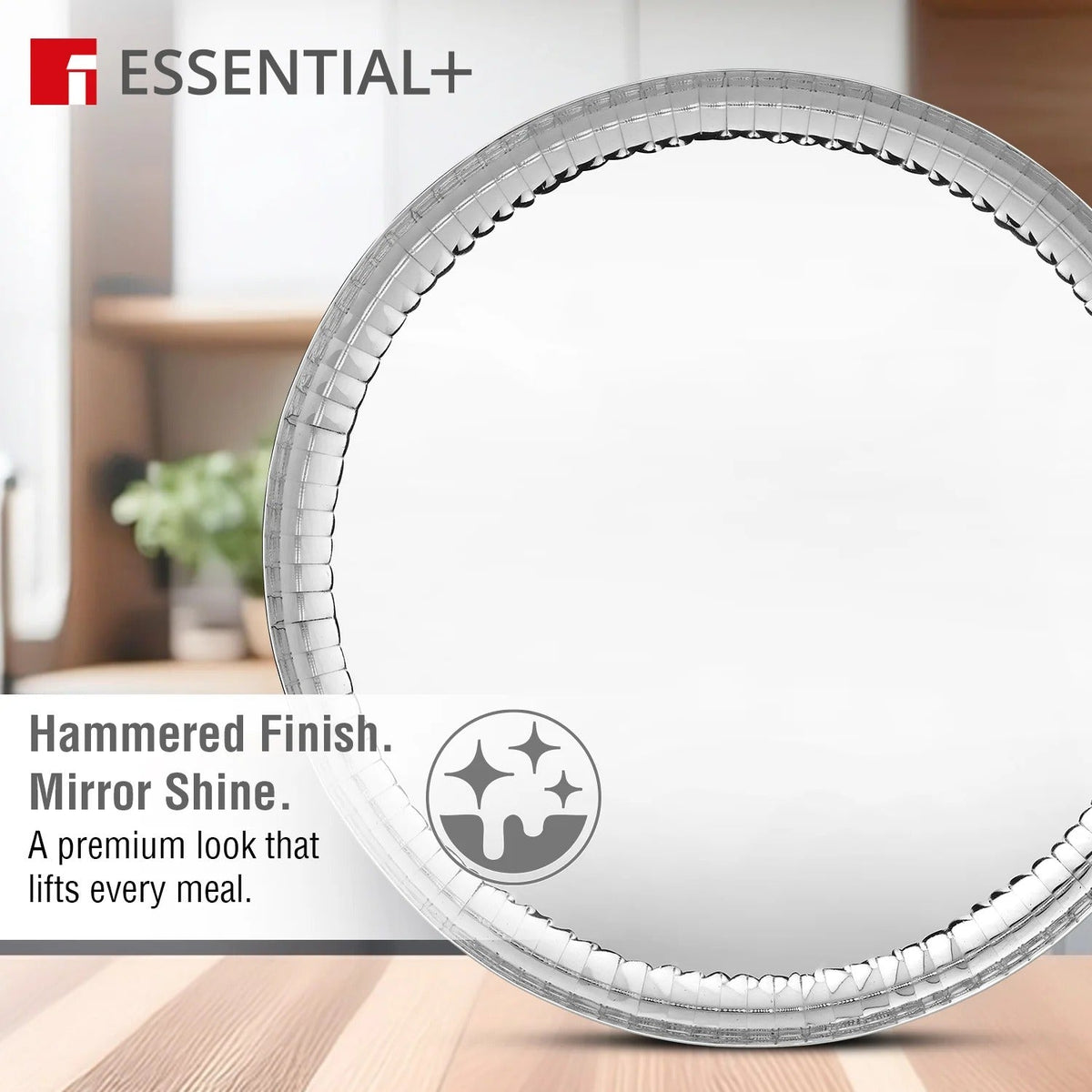 Signature 304 Stainless Steel Traditional Dinner Plates Thali Set of 2