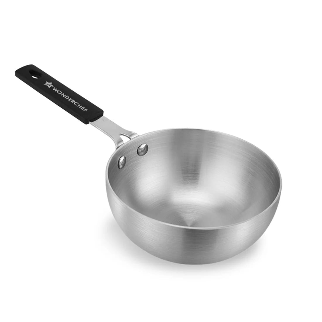 Tri-Ply Stainless Steel Mini Wok Tadka Pan 14 cm 650 ml